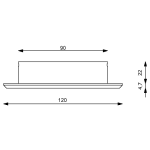 Inbouw RVS 316 plafonniere Prebit EB42