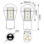 Talamex BA15D LED Warm Wit Dimbaar 10-30V 1,6W